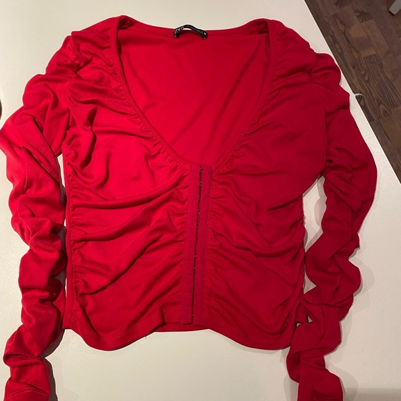 Zara Ruched Top Strawberry Pink (Small) - Picture 6 of 6